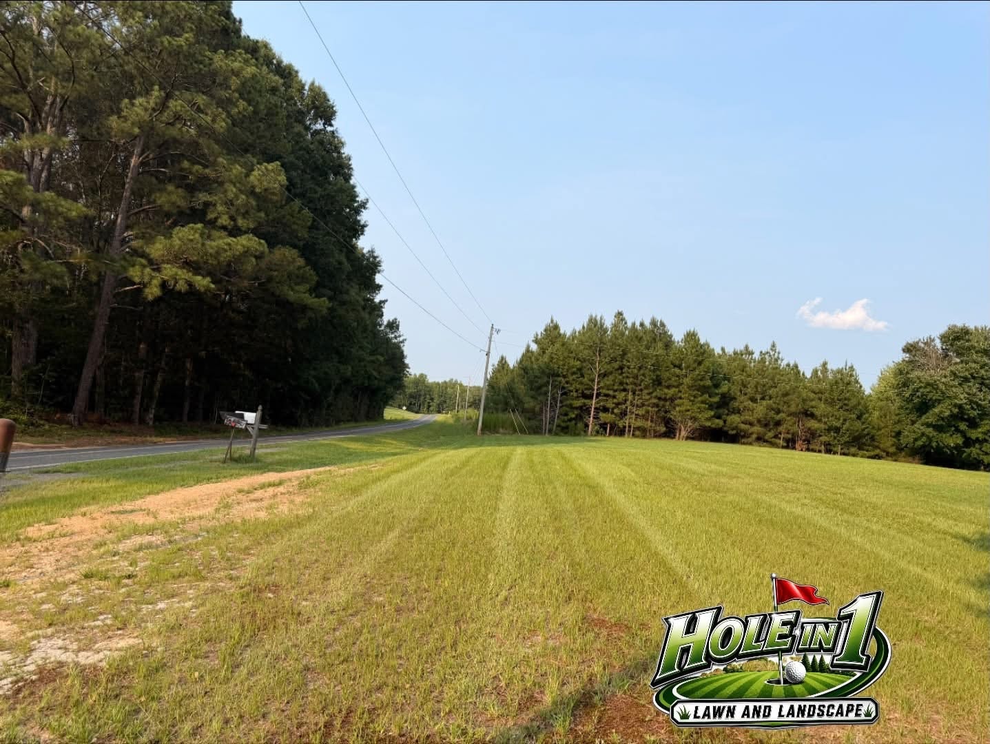 Property with crisp mow stripes — after service
