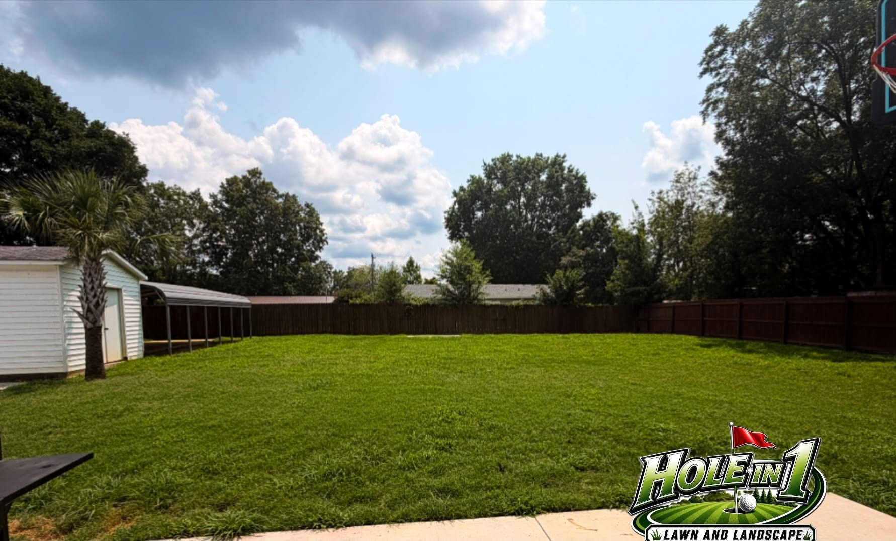 Property before lawn care service